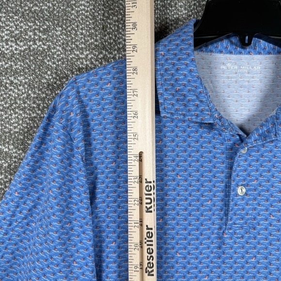 Peter Millar Seaside Polo Shirt Mens Large Sea Island Resort Pima Cotton Logo - Picture 7 of 8